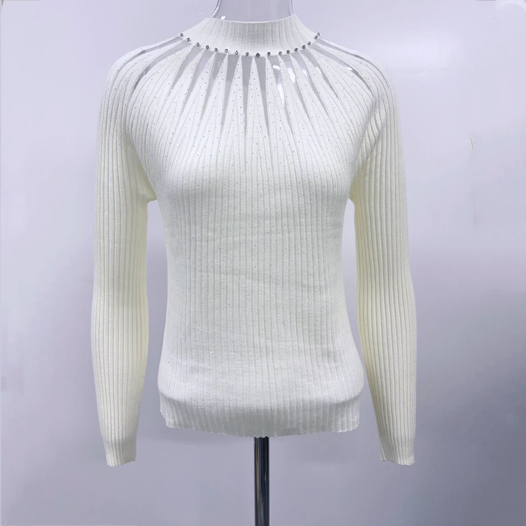 Pink Mary Miss秋冬百搭针织显瘦长袖毛衣PMMMW8025