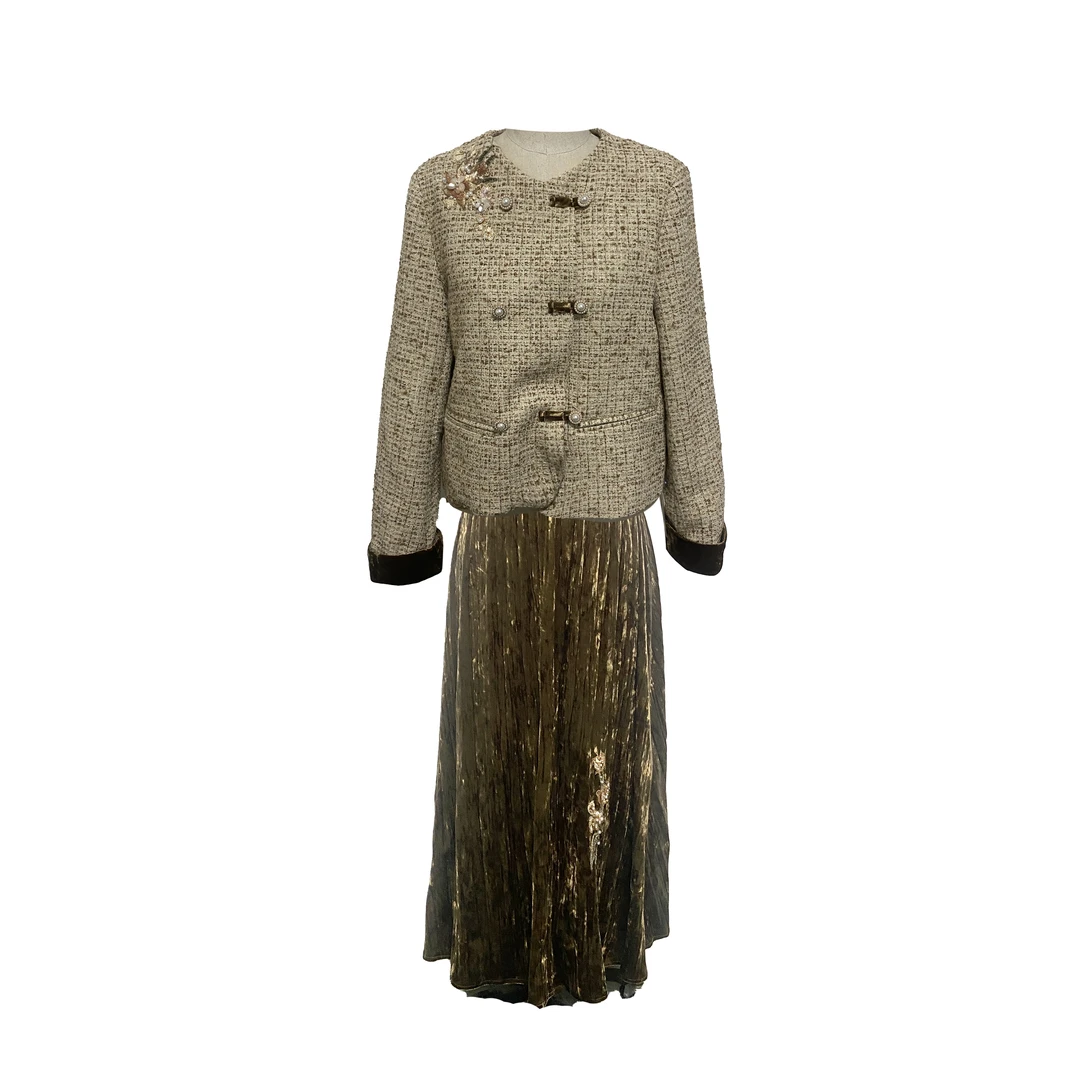 Pink Mary/粉红玛琍连衣裙女装套装气质轻奢女士设计师TMANW9703