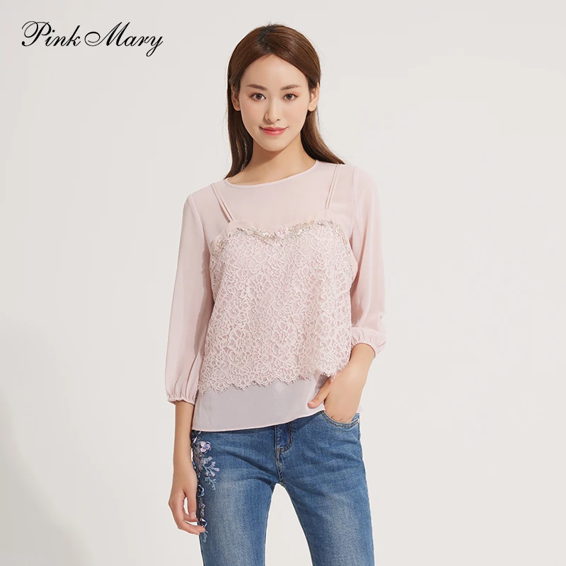 Pink Mary/粉红玛琍两件套宽松衬衫PMAIS1066