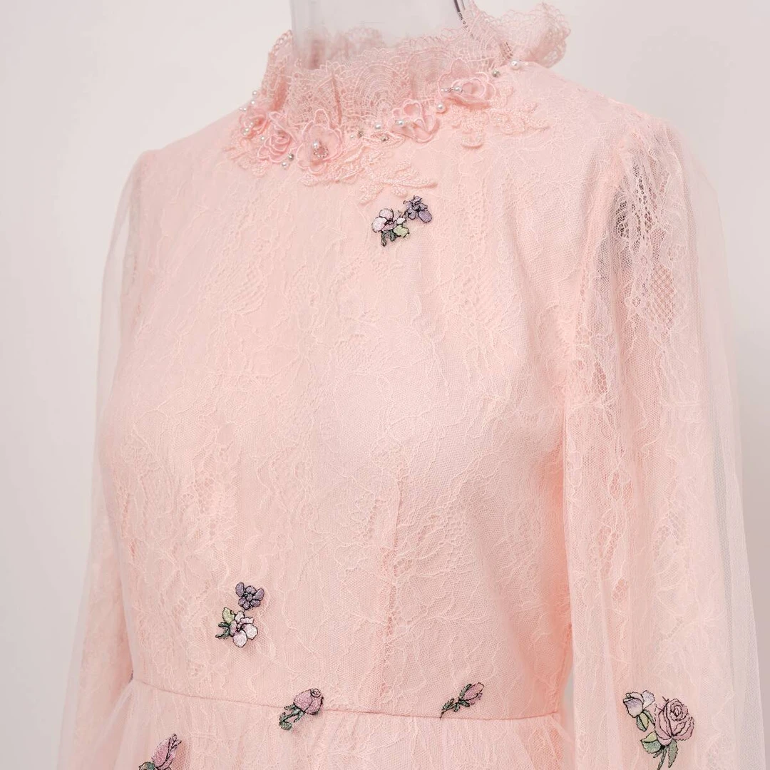 Pink Mary/粉红玛琍时尚长袖洋气连衣裙TMANS5557