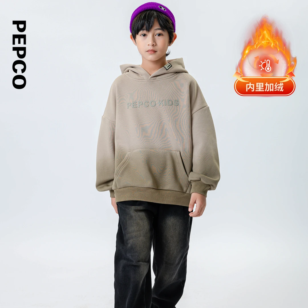 小猪班纳童装24冬装新款儿童带帽卫衣中大童男童套头衫812435613