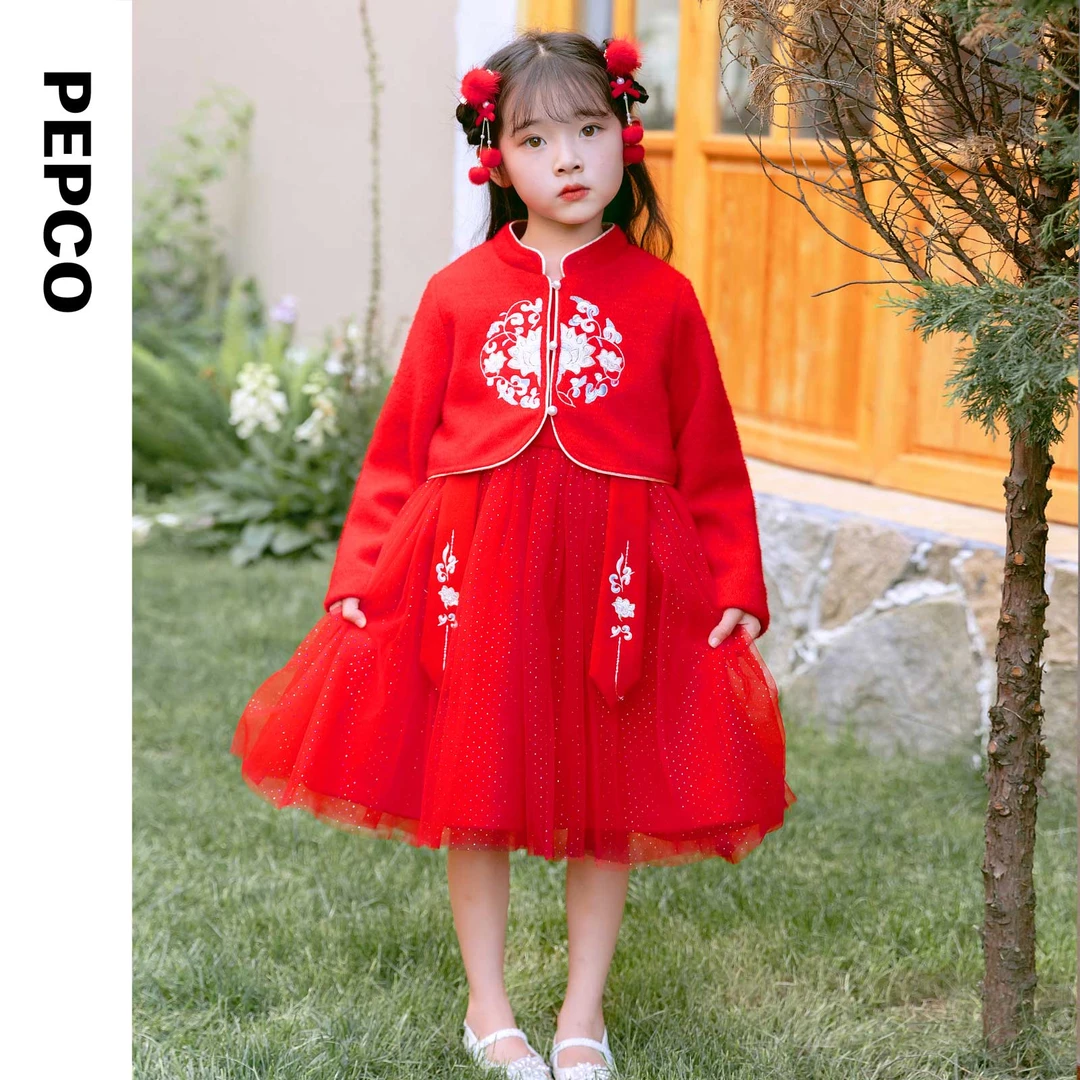 小猪班纳童装24秋冬新款中国风裙子中大童女童连衣裙潮822346404