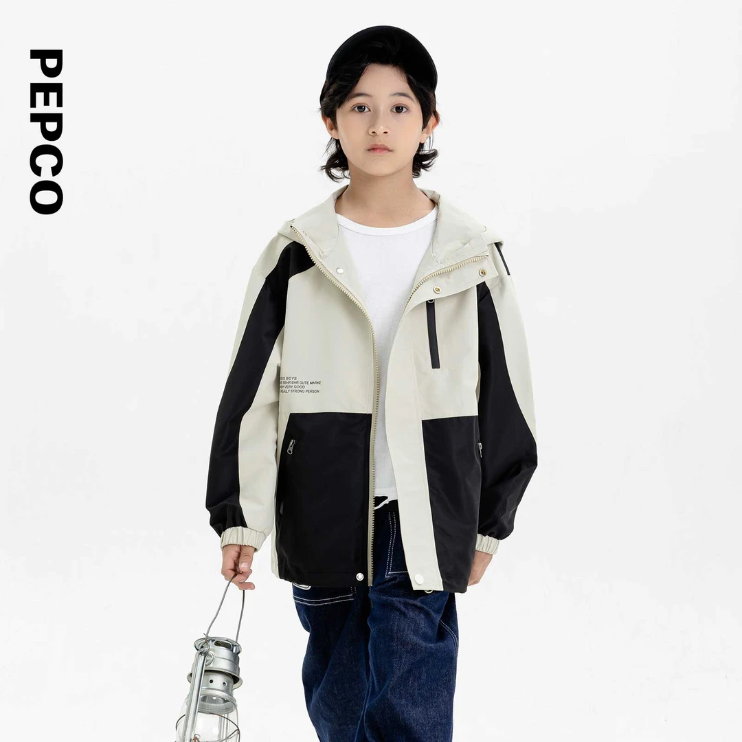 猪班纳童装秋装新款儿童拼色外套中大童男童风衣812437420