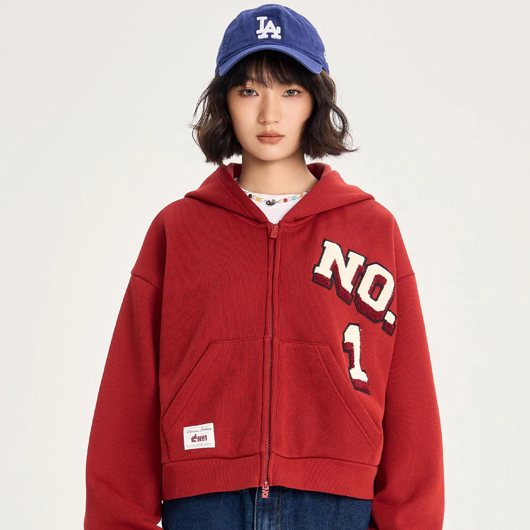 南波万美式潮牌连帽卫衣男女同款春秋新款宽松上衣学院开衫外套