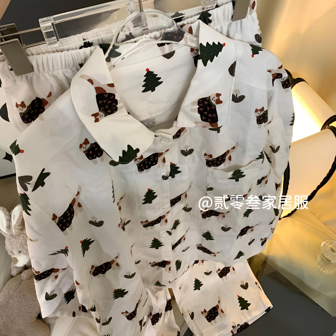 【松树下】卡通德绒保暖睡衣女软萌少女可爱冬季双面厚绒家居可外穿