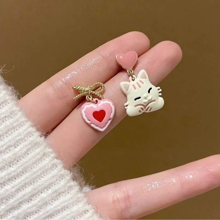 合金耳饰 （猫咪）银针气质可爱百搭夏季小众少女心甜美设计感ins