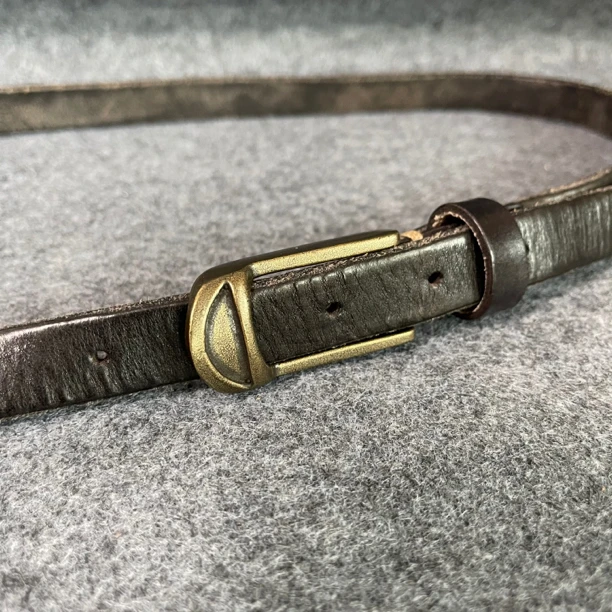 【奈思堡】1.8cm宽0.4厚真皮女款腰带裙皮带头层牛皮纯铜扣DJ133