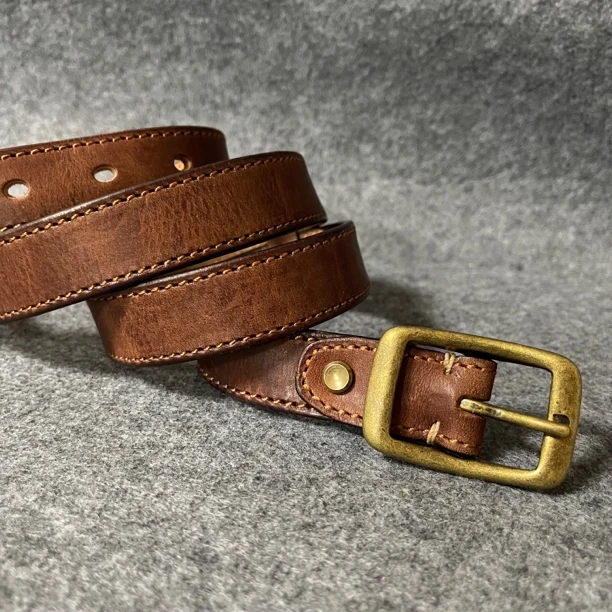 2.5宽女士真皮牛仔裤腰带复古休闲柔软百搭新款穿搭植鞣纯铜0084