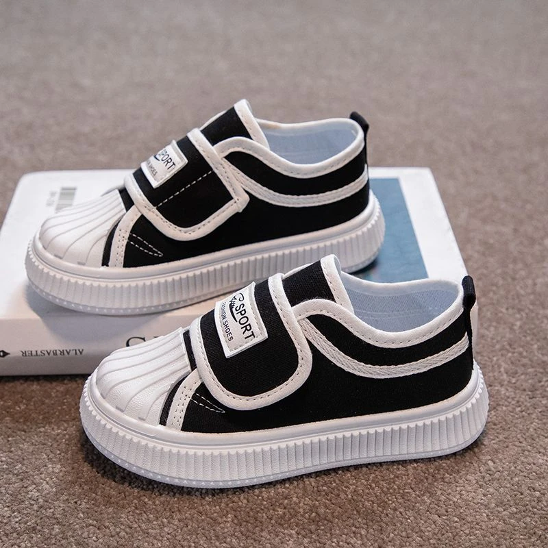 【Y】帆布鞋软底贝壳头女童休闲运动鞋春秋新款男童百搭板鞋潮鞋子
