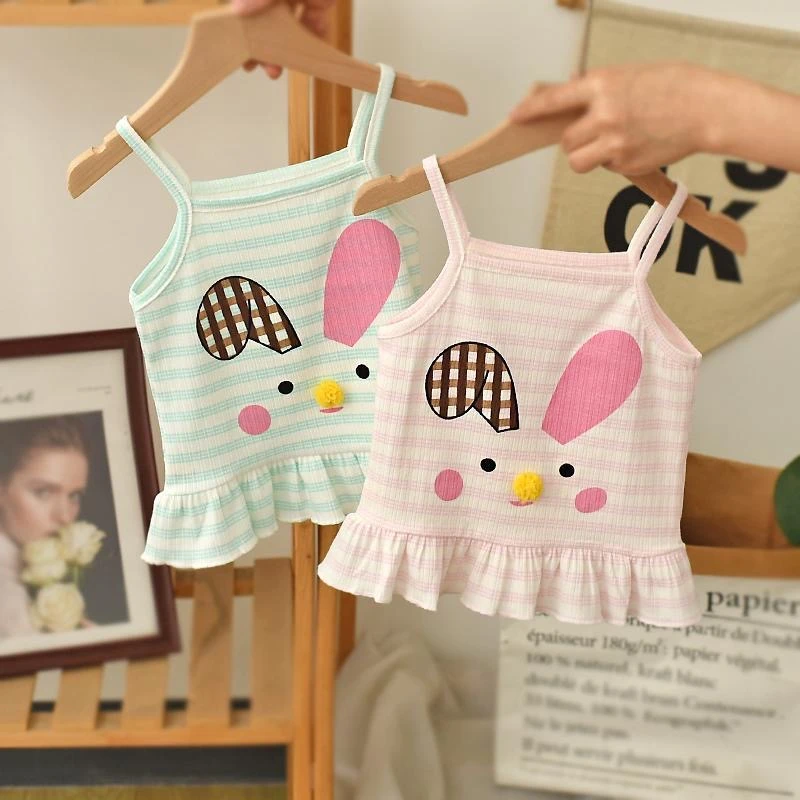 女童背心夏季薄款外穿公主儿童宝宝上衣无袖洋气韩版婴儿吊带
