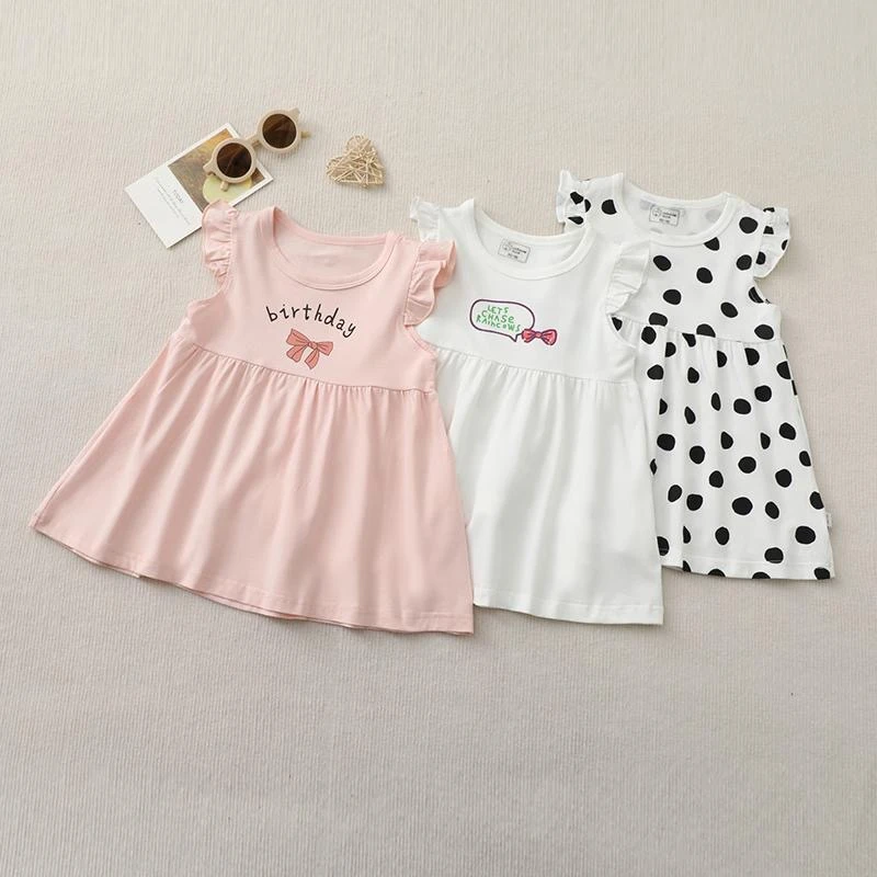 夏季儿童裙子女宝夏款飞袖小裙薄款夏款衣服