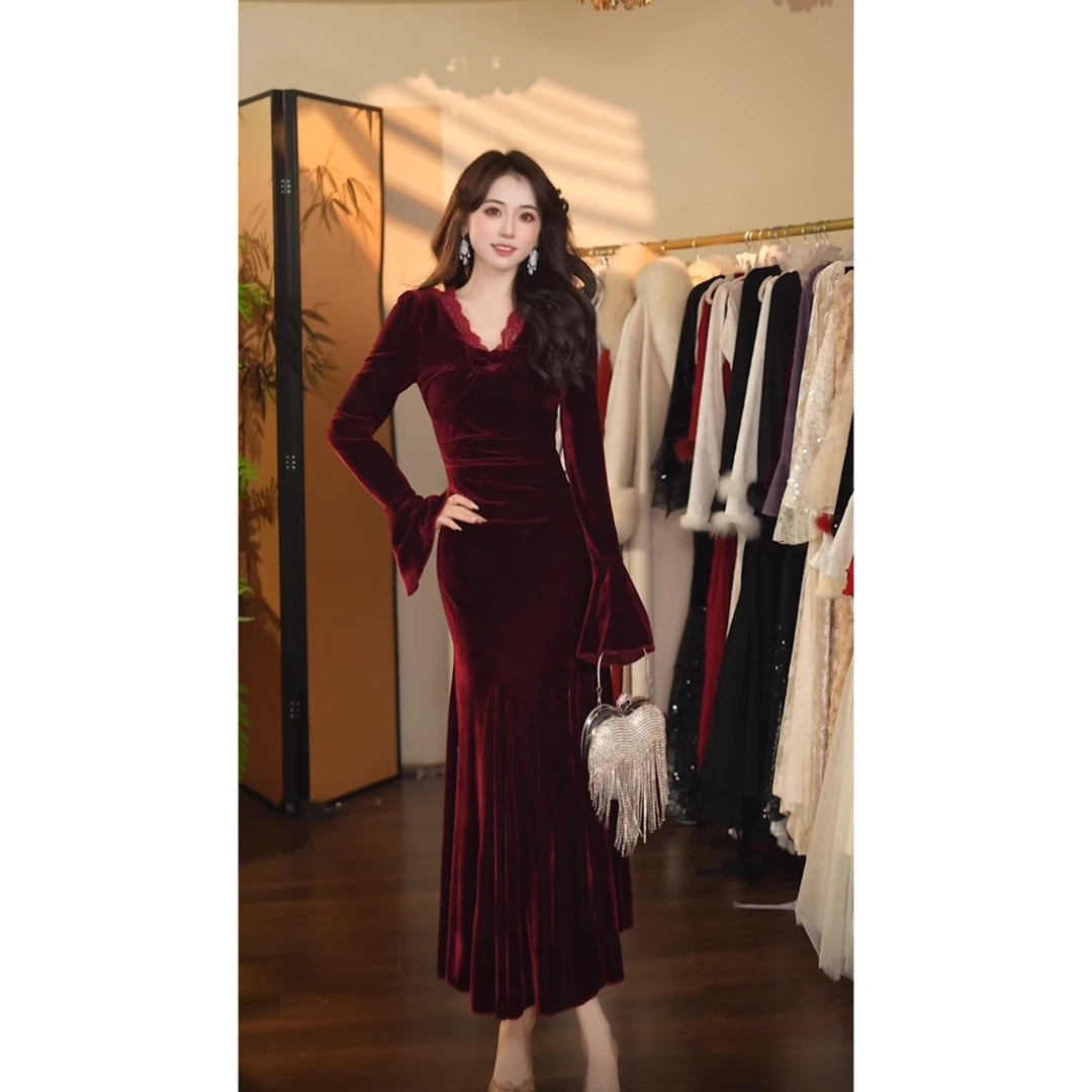 瑞瑞定制-732红枫林A623连衣裙