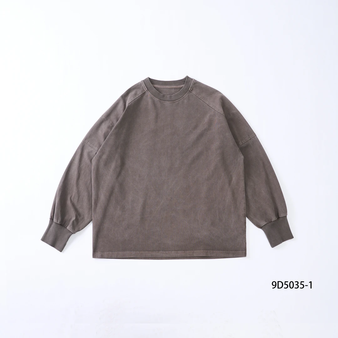 v-ro9d5035男士卫衣长袖秋冬复古宽松圆领休闲灰色潮流百搭上衣