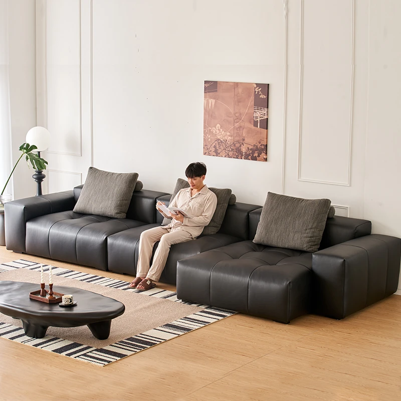 模块组合布艺像素沙发大坐深户型实木极简约现代豆腐块