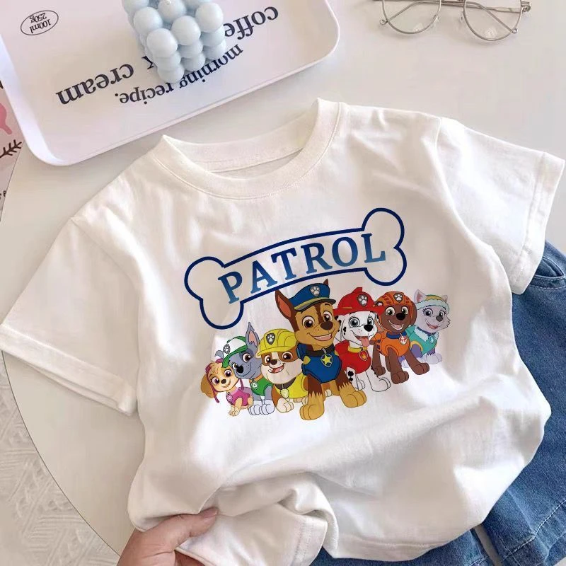 男女童短袖卡通纯棉汪汪队衣服T恤儿童2024新款夏装洋气宝宝上衣