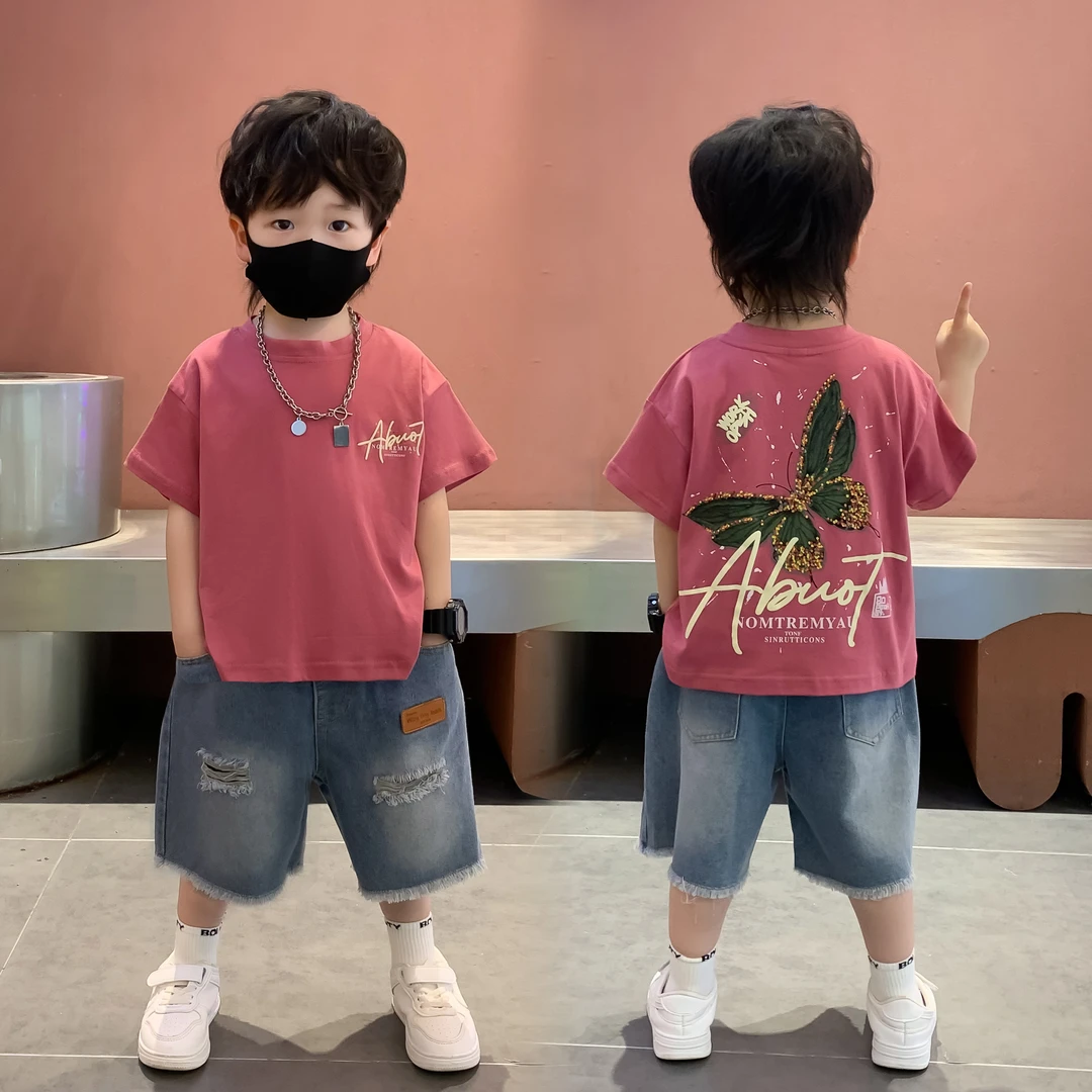 童装男童夏装套装2025新款痞帅男小童韩版短袖男宝宝夏季时髦衣服