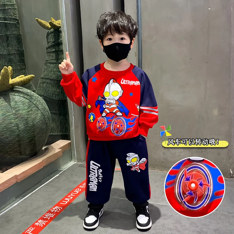 男童套装春秋新款儿童款宝宝秋装男宝奥特曼衣服3-6岁网红爆款