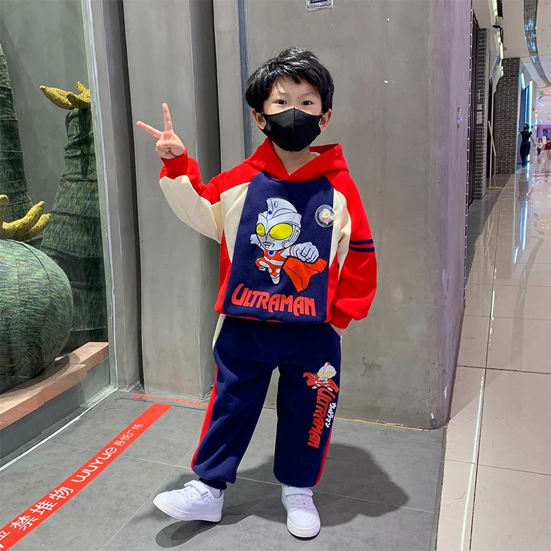 奥特曼衣服男童冬装套装酷帅儿童装男孩秋冬加厚卫衣冬季男宝洋气
