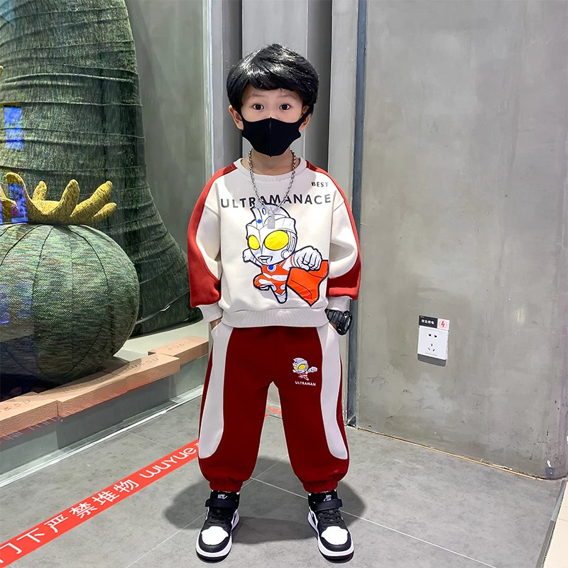 奥特曼衣服男童秋装套装洋气帅宝宝时髦卫衣男孩运动潮宝宝儿童装