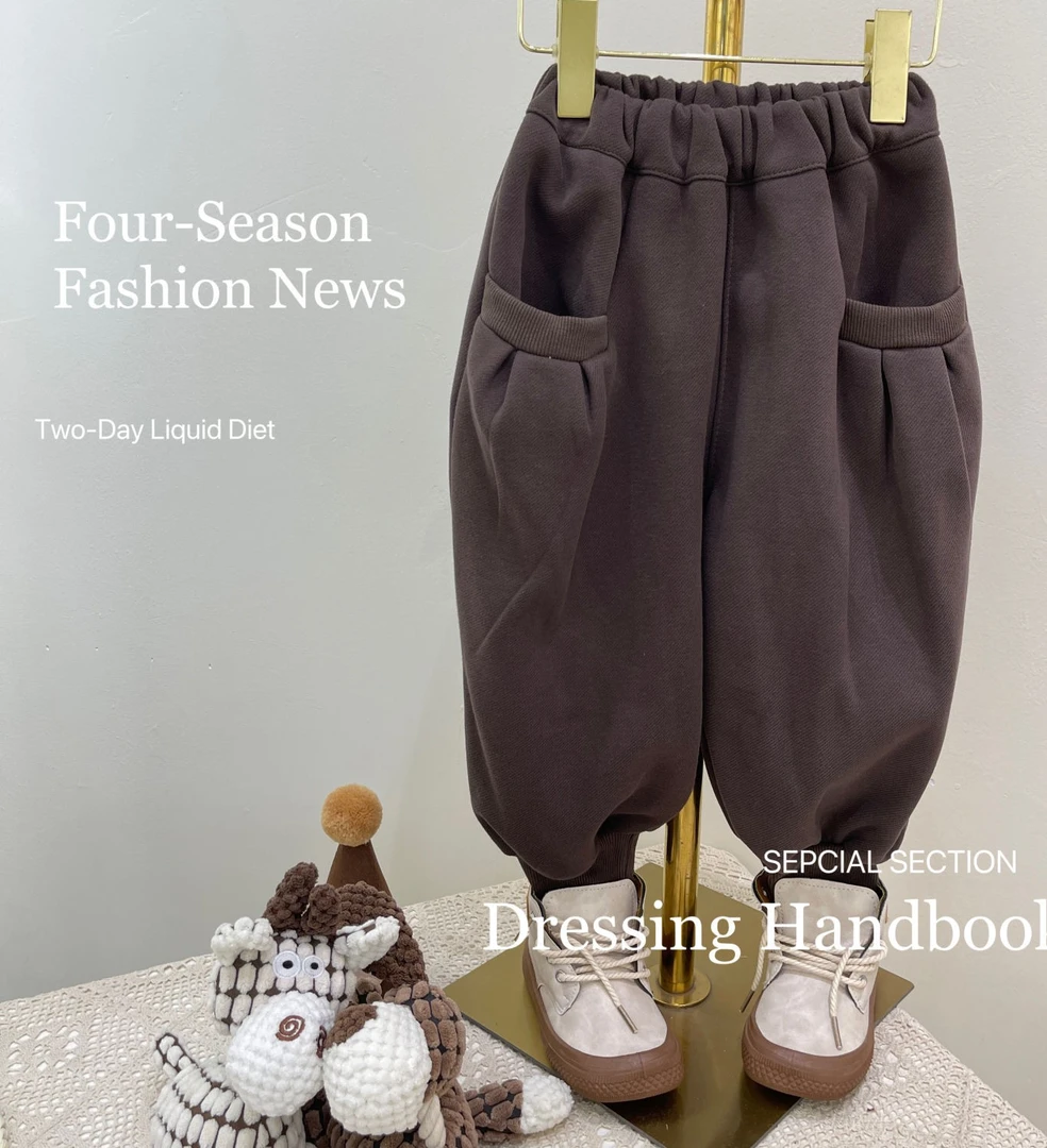 2023年秋冬季新款中小童男女宝宝星空加绒卫裤韩版时尚潮款