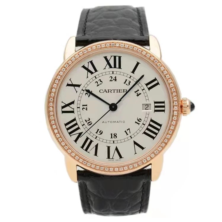 99新 Cartier/卡地亚 伦敦系列男表/表径42mm/玫瑰金/W6701009