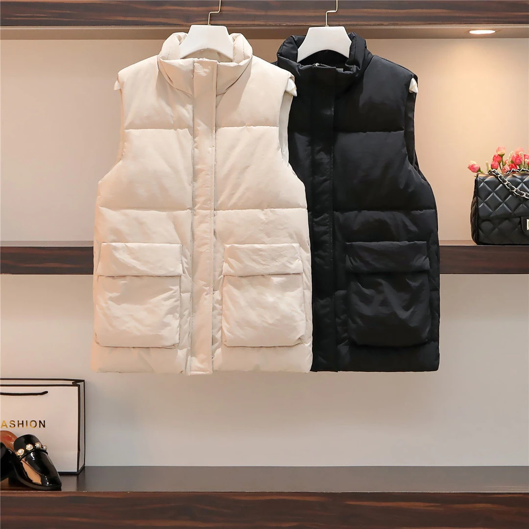 【活动中】X202胖mm秋冬新款棉服马甲棉马夹女百搭背心外套