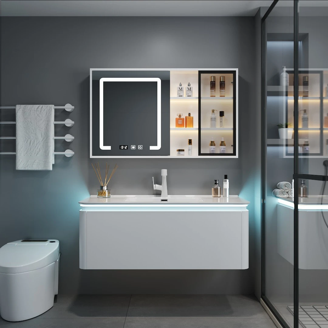 【24新款-浴室柜组合】圆弧陶瓷一体盆卫浴柜 卫生间洗漱台洗脸台盆