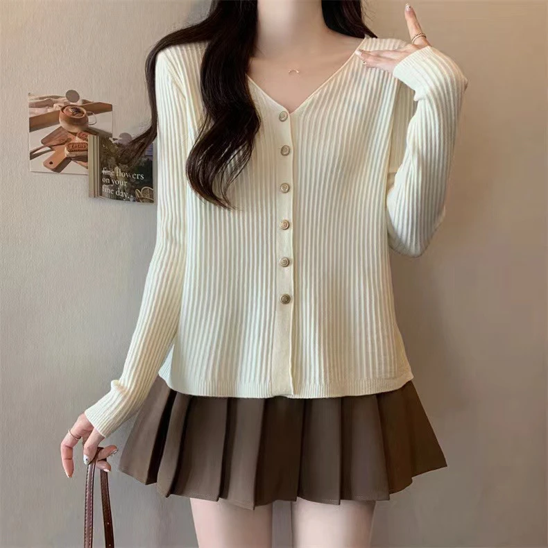 馨馨衣橱《401-450》显瘦轻奢百搭上衣女外套春秋洋气针织打底韩版