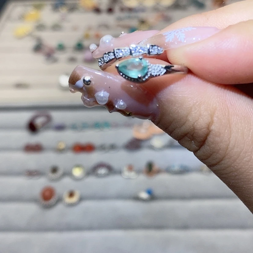 【闪购商品】烟晶戒指银S925镶嵌