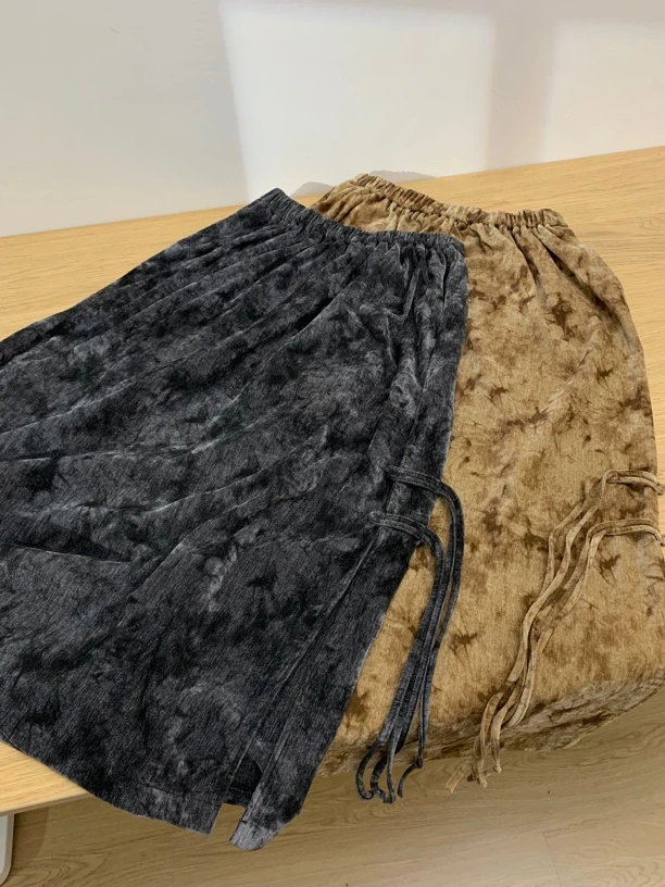 T101新国风中式高级感水墨扎染半身裙复古裙子小众设计潮