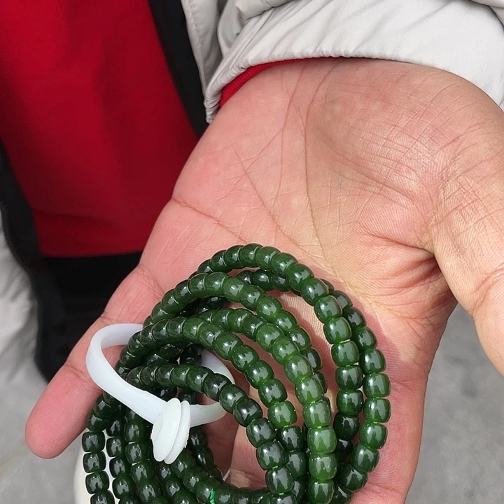 和田玉手串未镶嵌卡5*6碧玉直切手串多样性发一件