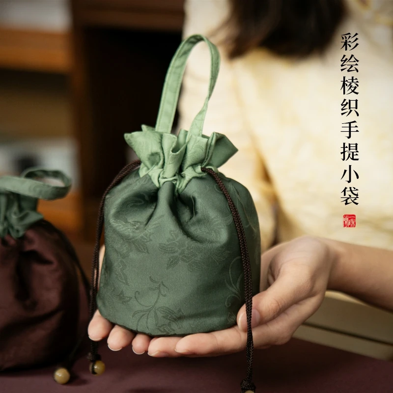 拾舍棱织茶事包外出户外茶具收纳便携旅行包快客杯盖碗茶壶保护袋