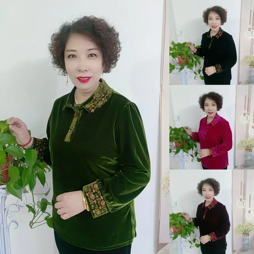 时尚新款方领刺绣小衫901款