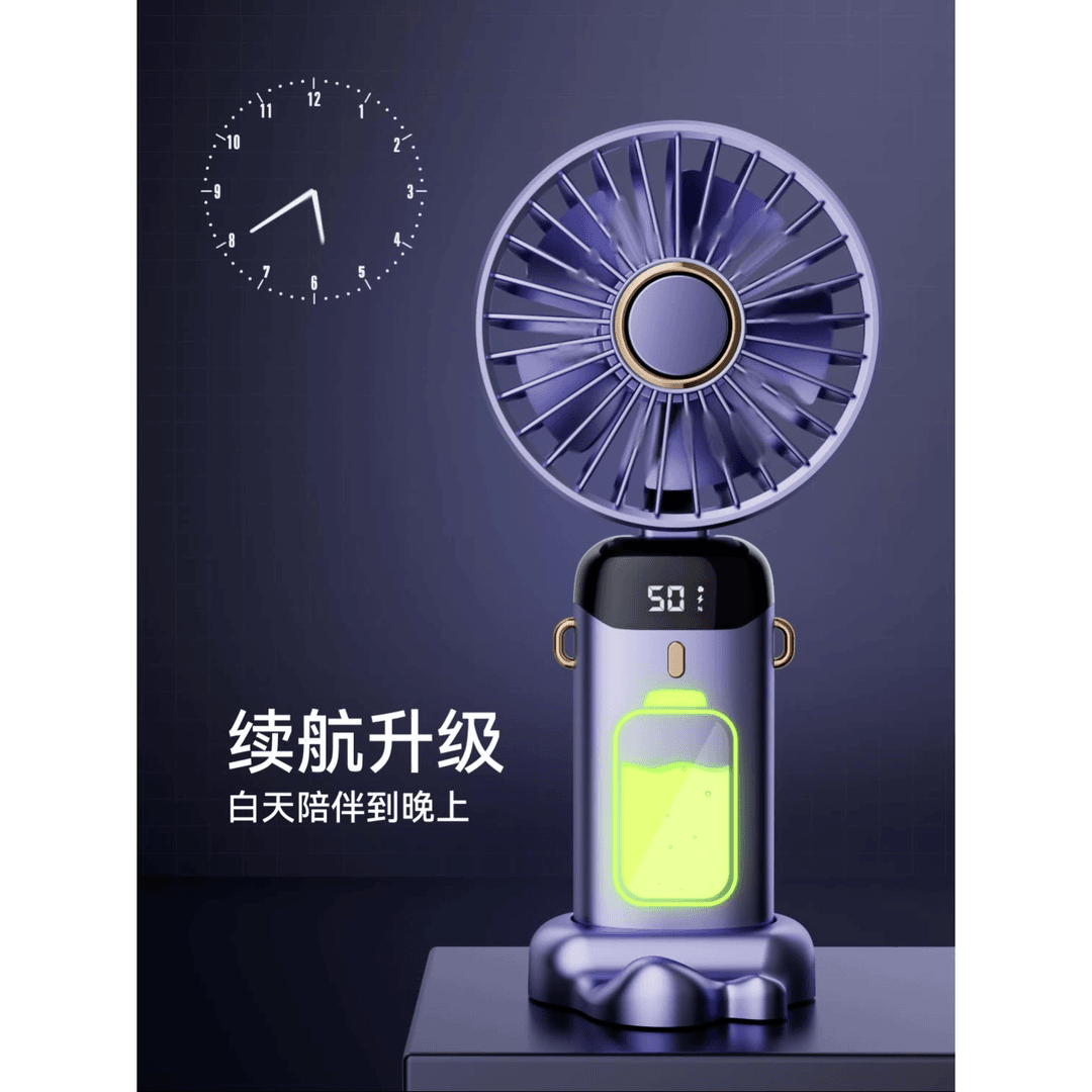手持风扇迷你充电折叠学生小型待机超低随身多功能挂脖办公室宿舍