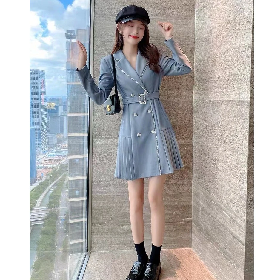 【语馨工厂】5886囯内设计师品牌女装西装连衣裙2024春季新款