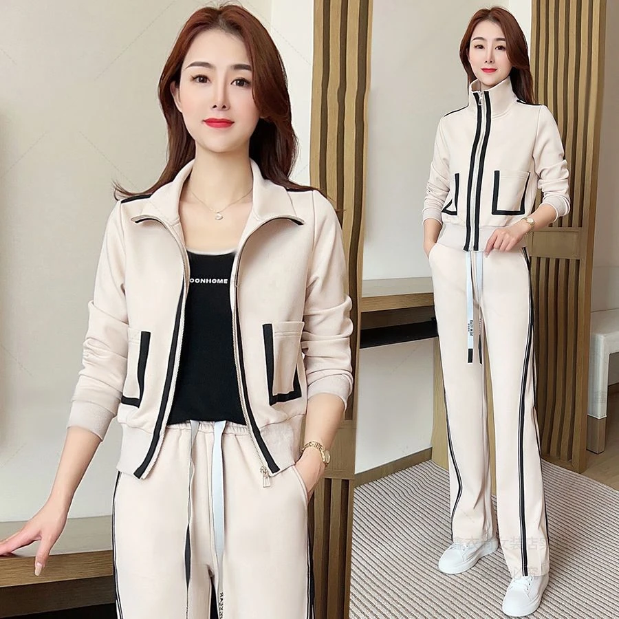 韩版时尚休闲运动服套装女春秋季新款气质宽松显瘦洋气减龄两件套