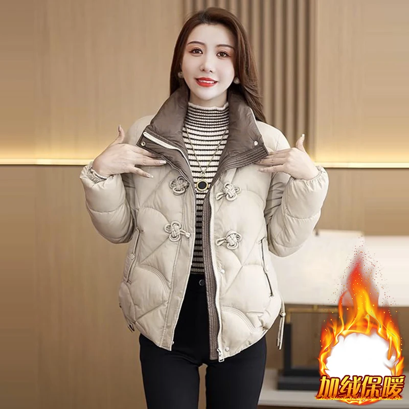 休闲短款韩版棉服外套女士2024年冬季新款小个子洋气百搭保暖棉衣