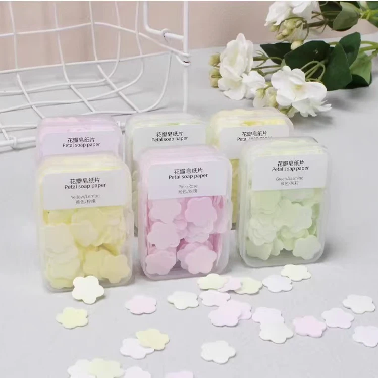 【开一保三】香皂片户外旅行便携式随身洗手花瓣肥皂纸对对碰