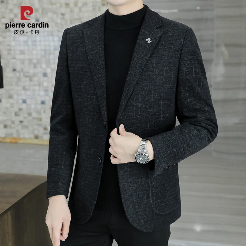 皮尔卡丹西装外套男士新款商务休闲结婚礼服韩版修身单件n