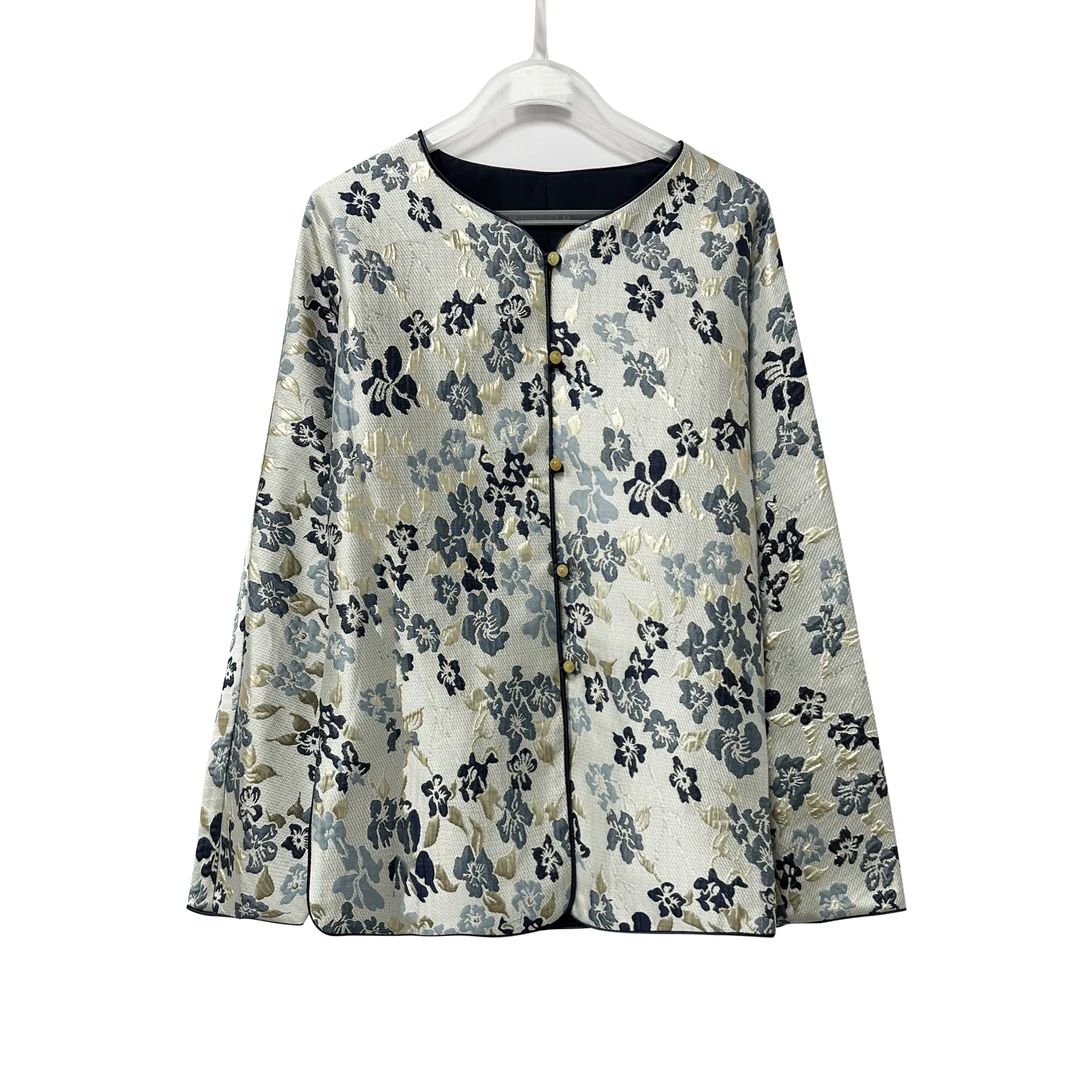 新中式！女士国风提花减龄外套E424