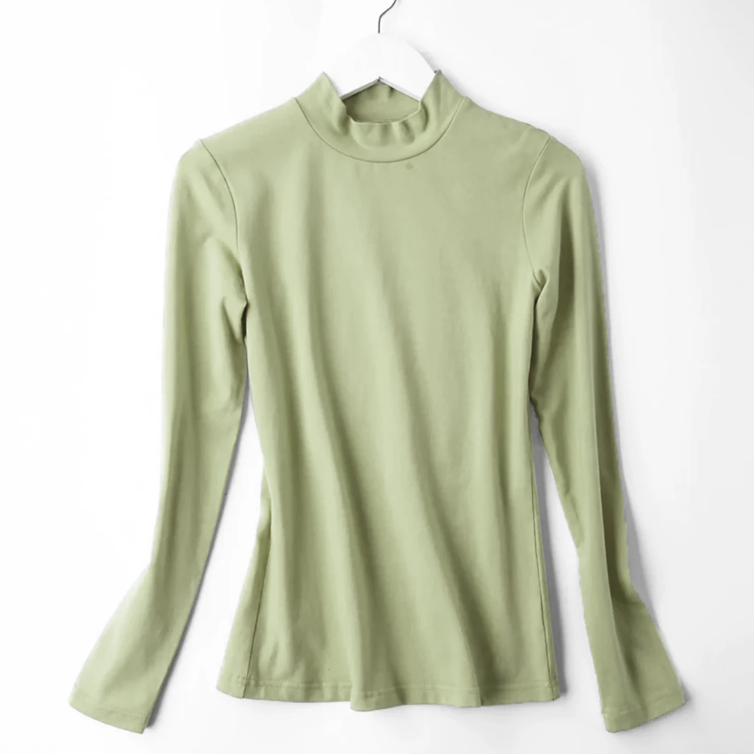 秋冬新品！女士五分领磨毛百搭打底衫E455