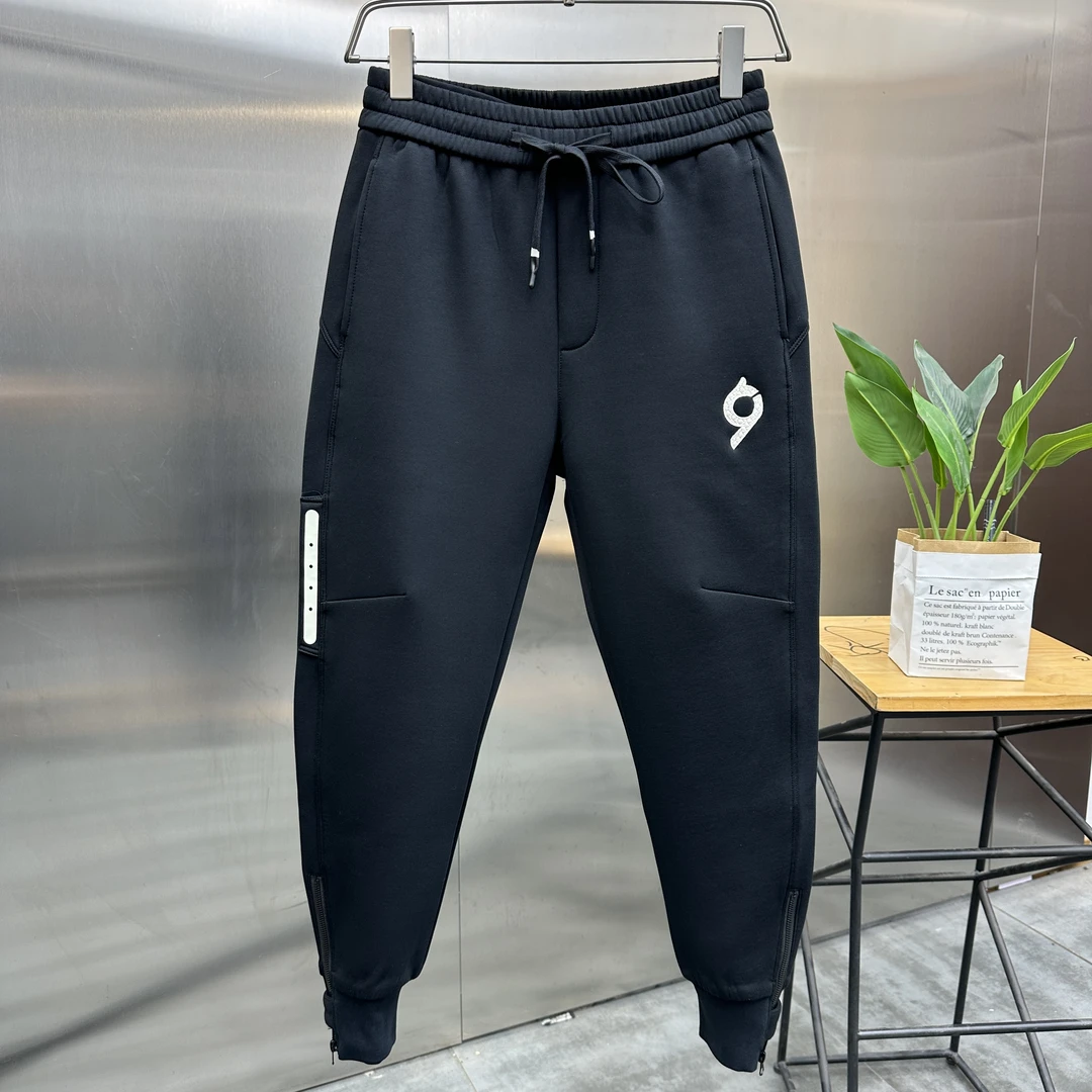 高端秋冬卫裤男冬季新款男士休闲裤修身束脚裤子韩版潮流运动长裤