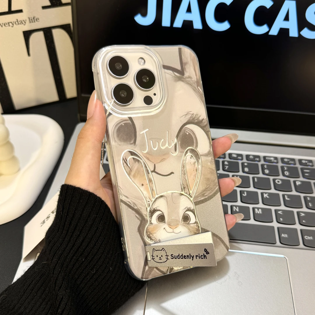 JIAC适用苹果15华为小米14vivo一加oppo防摔情侣朱迪兔羽纱手机壳