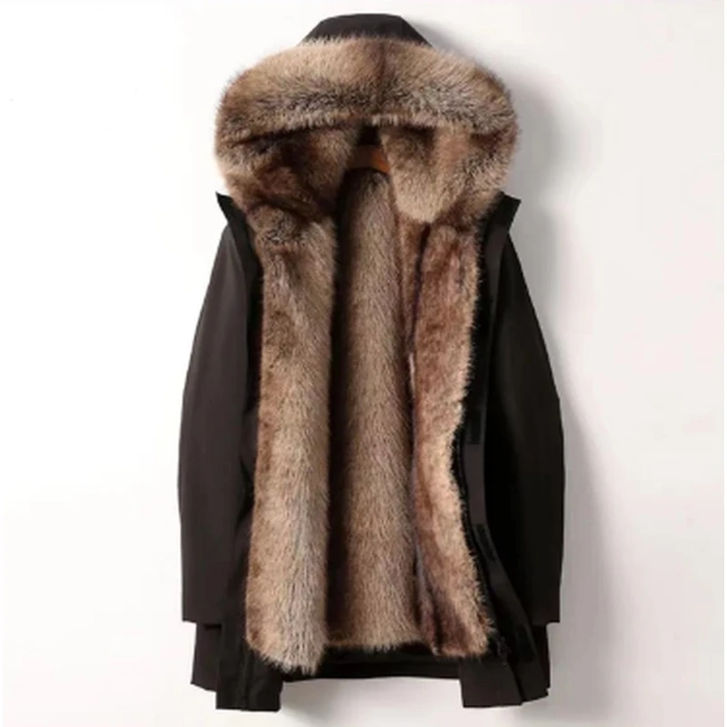 新款加厚冬季连帽男女同款派克服中长款可脱卸内胆加绒冲锋衣外套