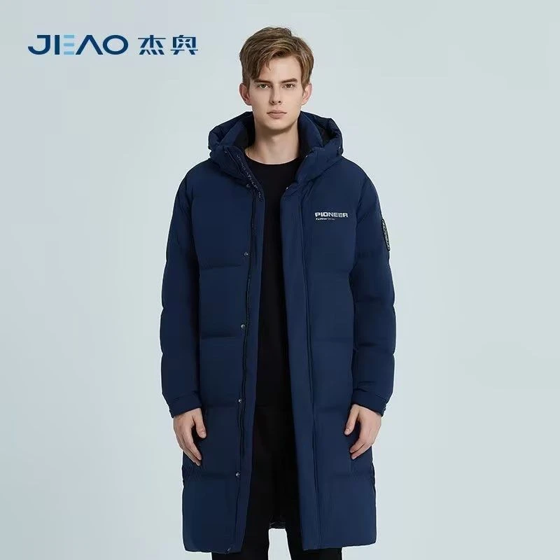 【专柜同步】杰奥男士90鹅绒服中长款青年加厚新款加大码羽绒服冬季