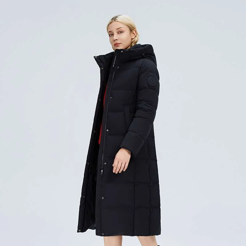 【专柜同步】杰奥羽绒服女长款连帽冬装新款修身收腰显瘦时尚爆款