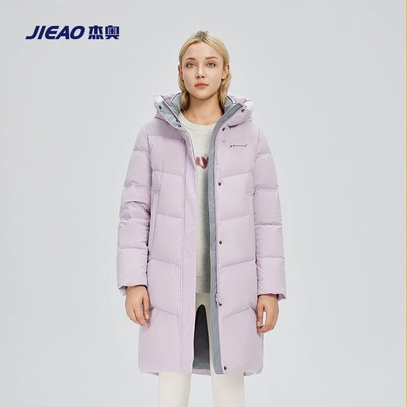 JIEAO/杰奥女士中长款羽绒服2025新款爆品冬季休闲加厚户外外套