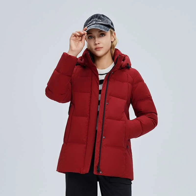 【专柜正品】杰奥中老年妈妈款羽绒服女大码2024冬新款加厚拆卸帽