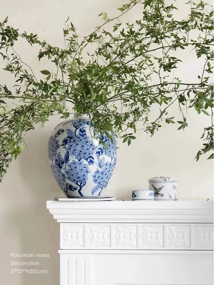 【小阿阮】富贵瓶「紫阳花开」手绘艺术陶瓷花瓶客厅插花餐桌书房装饰