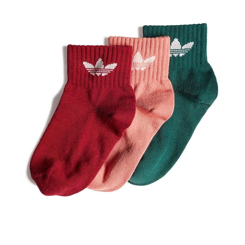 三双装Adidas三叶草儿童袜子新款男童女童运动短袜II3365